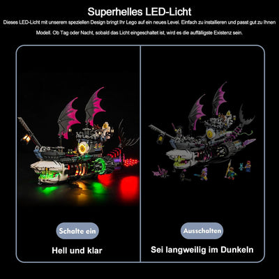 Led Licht Set für Lego 71469 DREAMZzz Albtraum-Haischiff (Kein Lego), Dekorationsbeleuchtungsset für