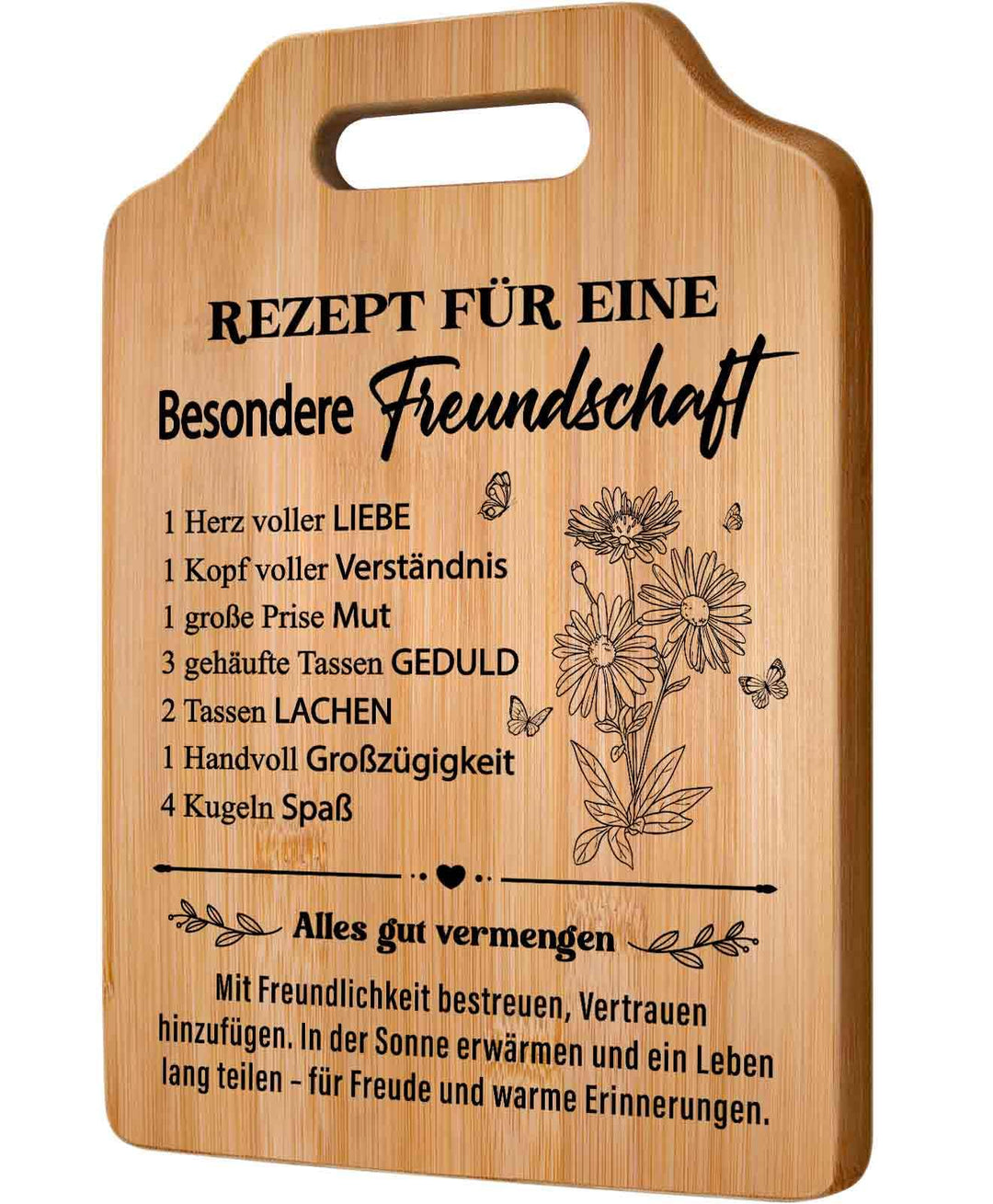 Beste Freundin Geschenke, Bambus Schneidebrett, Geschenk für Beste Freundin zum Geburtstag, zur Hoch