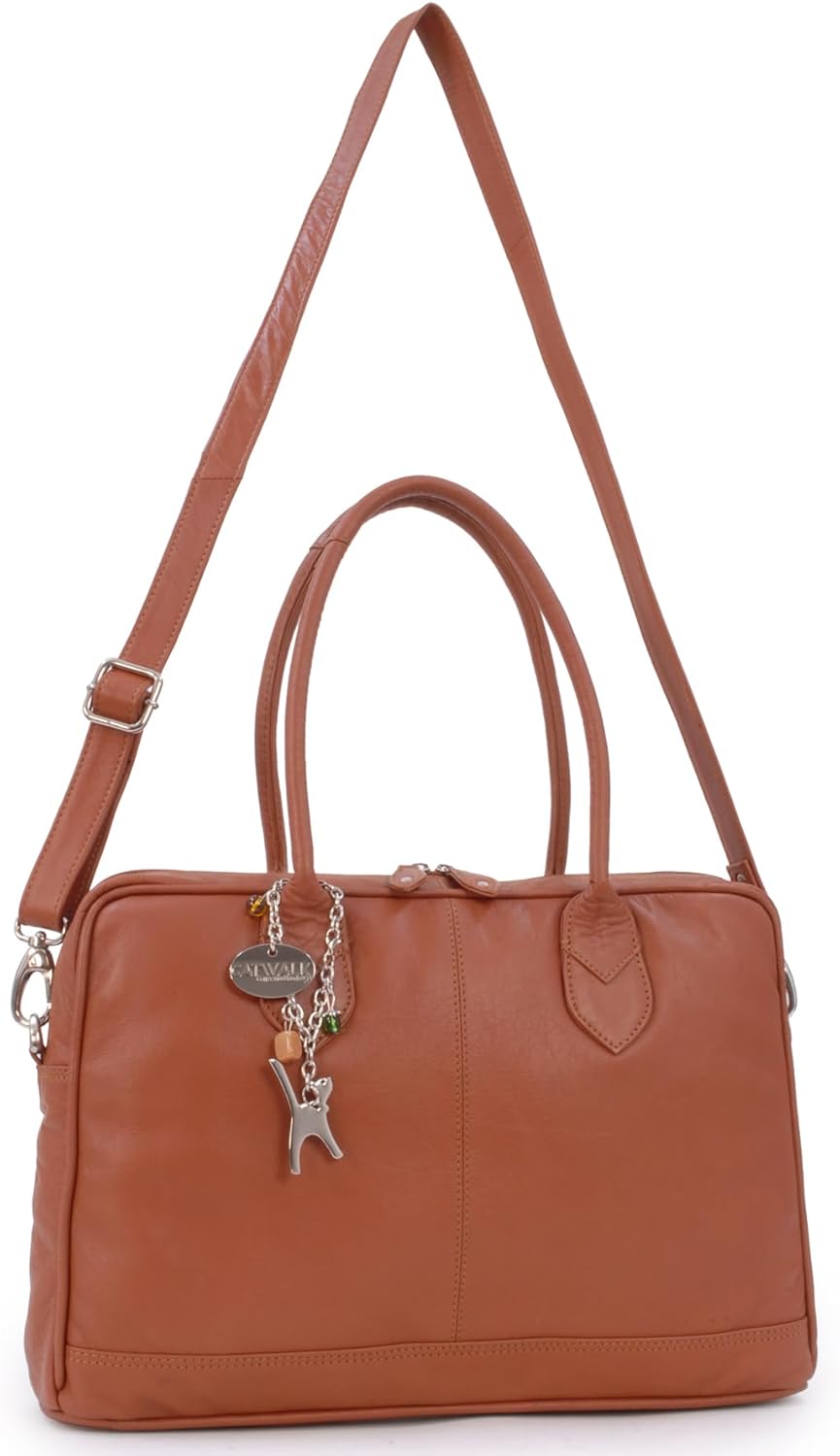 Catwalk Collection Handbags - Leder - Umhängetasche/Schultasche/Organizer/Arbeitstasche für Damen/Ar