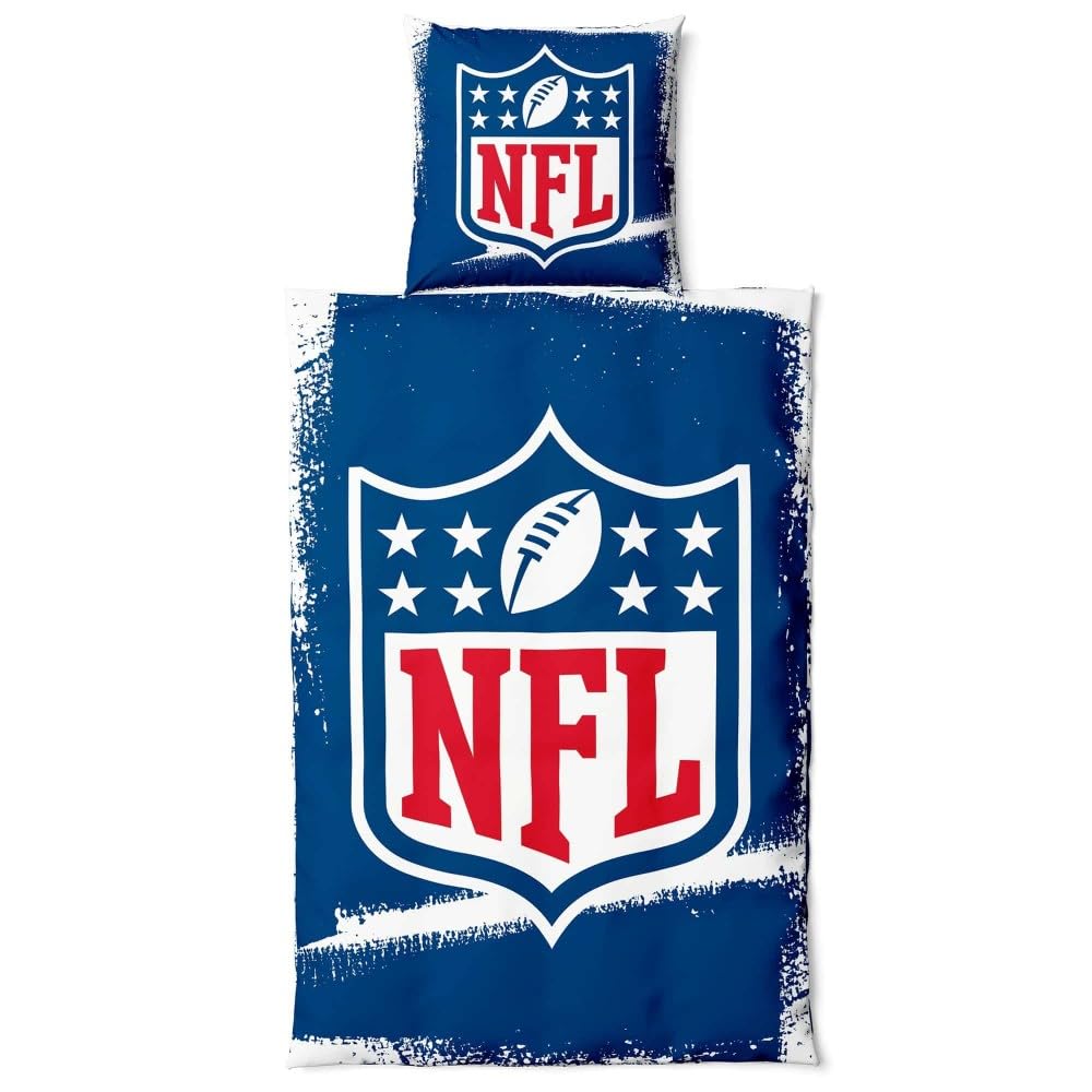 Great Branding NFL Shield Bettwäsche Set ** Raw ** Baumwolle, Reissverschluss, 135x200 cm Bettdecken