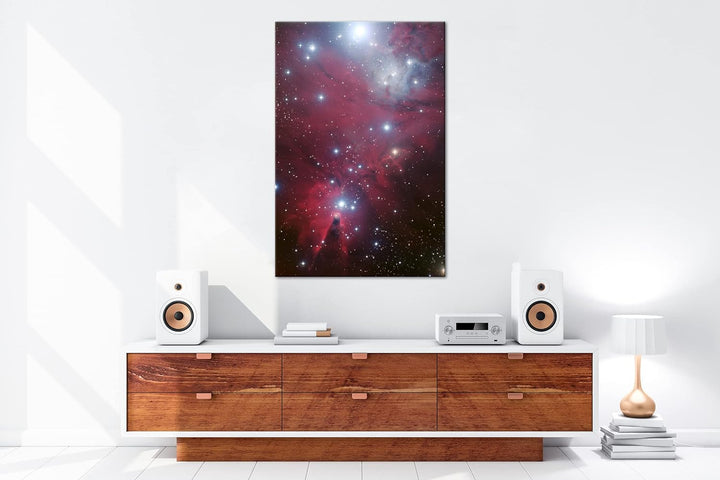 deyoli hell leuchtende Sterne Format: 80x60 als Leinwand, Motiv fertig gerahmt auf Echtholzrahmen, H