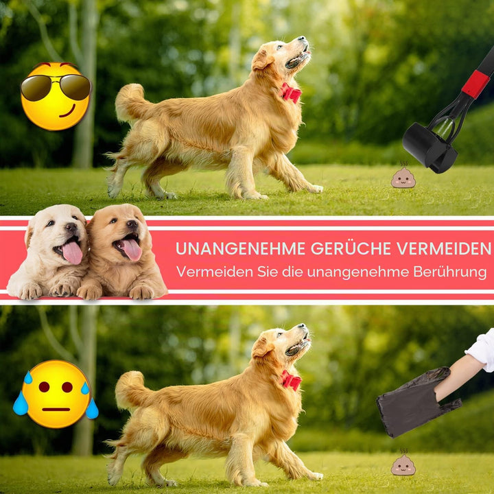 Nobleza Pooper Scooper Faltbar Hundekotschaufel mit Einfach Nutzbarem Hebel und Hochdruck Feder Hund