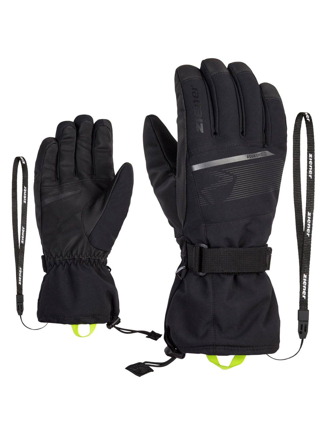 Ziener Herren Gentian Ski-Handschuhe/Wintersport | wasserdicht, Lange Stulpe 6.5 Schwarz, 6.5 Schwar