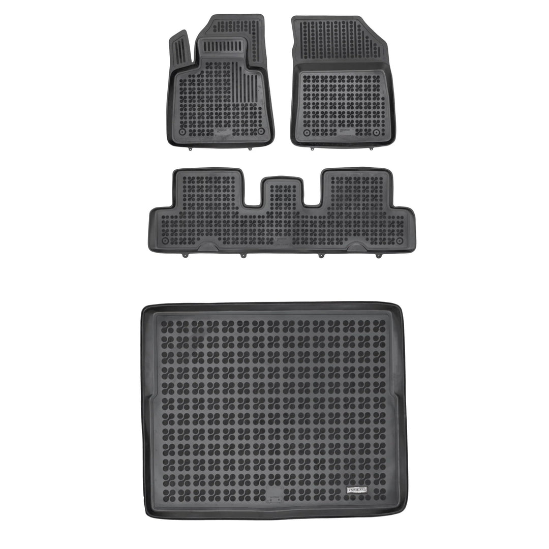 M MOTOS Satz Gummifussmatten und Kofferraummatten für Citroen C4 PICASSO II 2013-2018, Citroen C4 SP