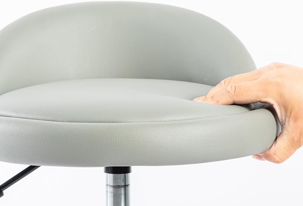 Mingone Bürohocker Höhenverstellbar Rollhocker mit Lehne Drehhocker mit Rollen Arbeitshocker 360 °Dr