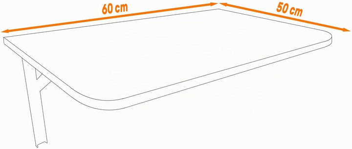 AKKE Klapptisch Wandklapptisch Esstisch - Klappbar Faltbar Platzsparend - Abgerundete Ecken - 60cm x