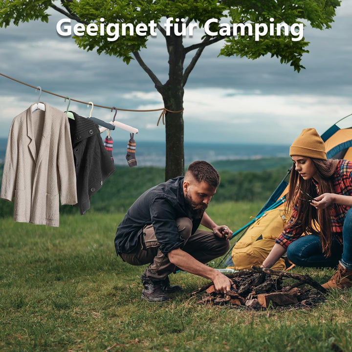Faltbare Reisebügel 4er-Set – Leichte ABS-Kleiderbügel mit integrierten Clips, kompakt 19 cm gefalte