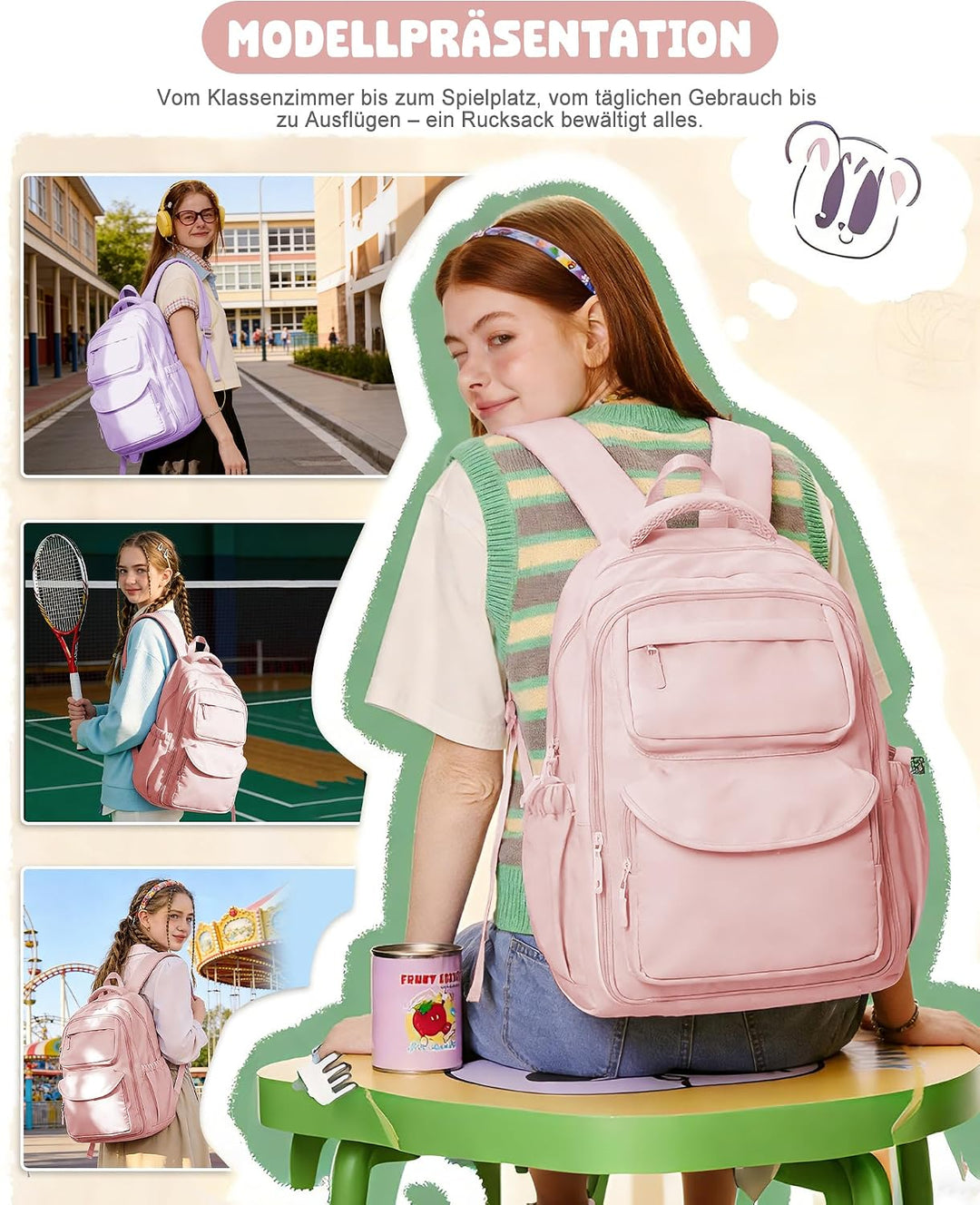 Grosse Rucksack Schule Teenager Mädchen Schulrucksack Teenager Mit Laptopfach Schulranzen Mit Laptop