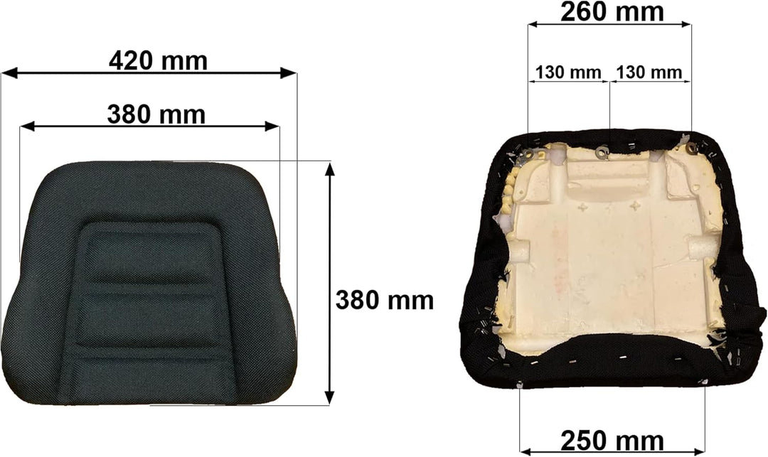 Profistop Rückenpolster Rückenkissen passend Grammer DS85 / 90AR Stoff schwarz Schlepper Stapler