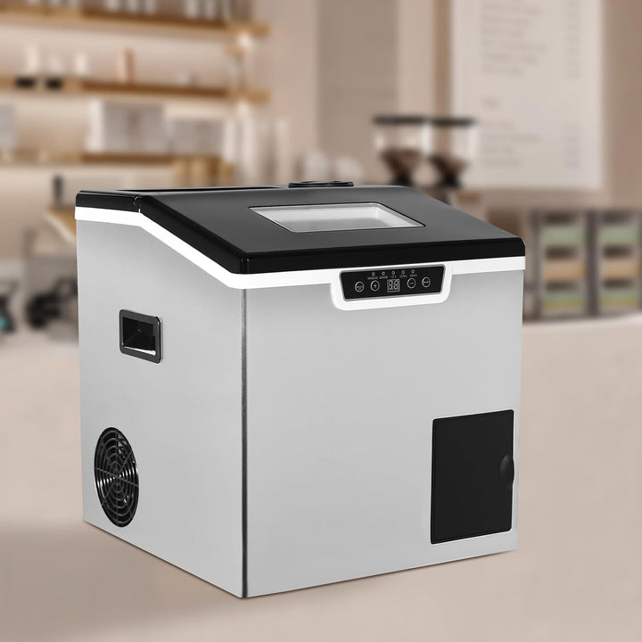 2-in-1 Eisbereiter mit Crushed Ice Funktion und automatischem Wasserzulauf | 40kg Eiswürfelmaschine