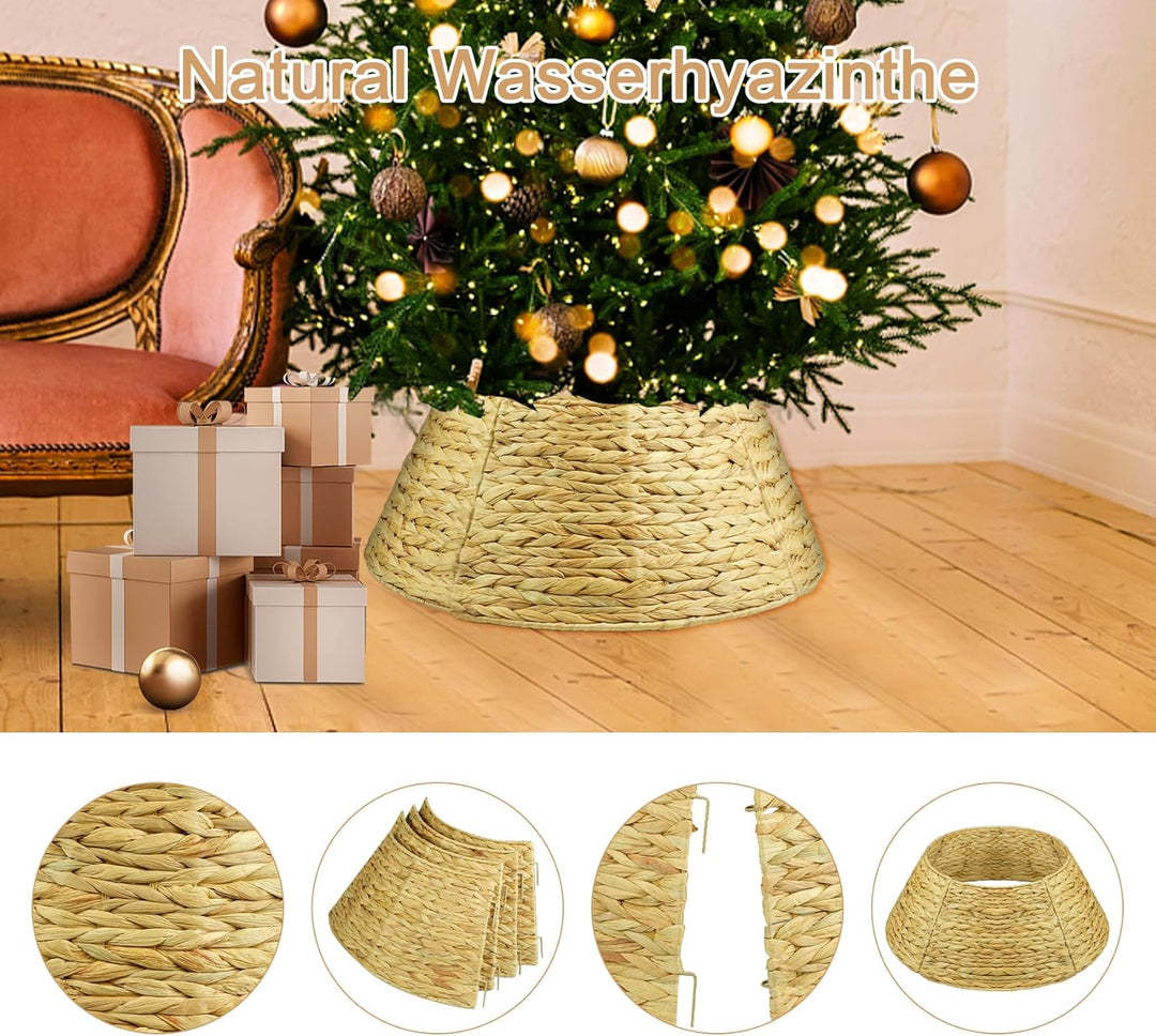Korb für Tannenbaumständer, Weihnachtsbaumständer Abdeckung Korb, Weihnachtsbaum Rock aus Wasserhyaz
