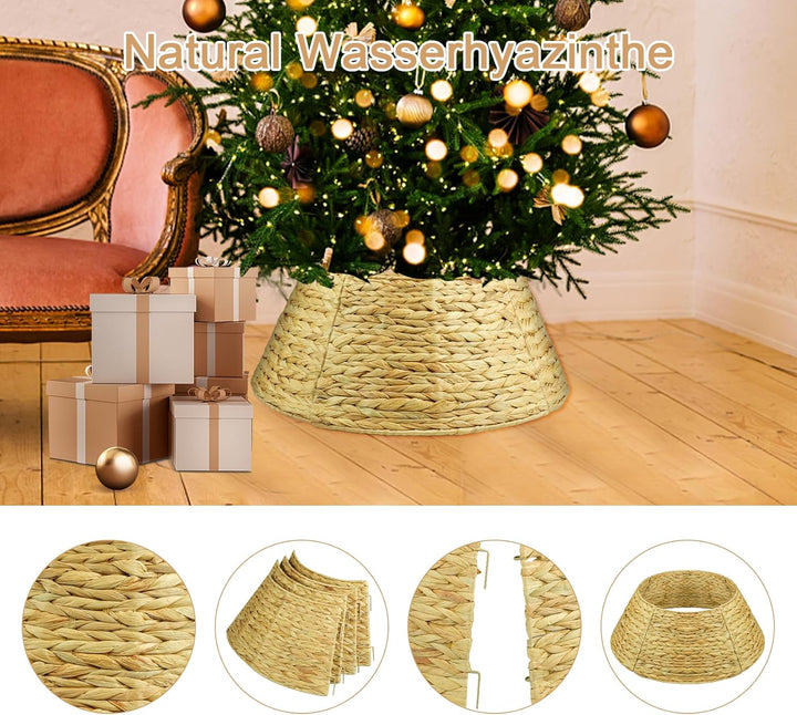 Korb für Tannenbaumständer, Weihnachtsbaumständer Abdeckung Korb, Weihnachtsbaum Rock aus Wasserhyaz