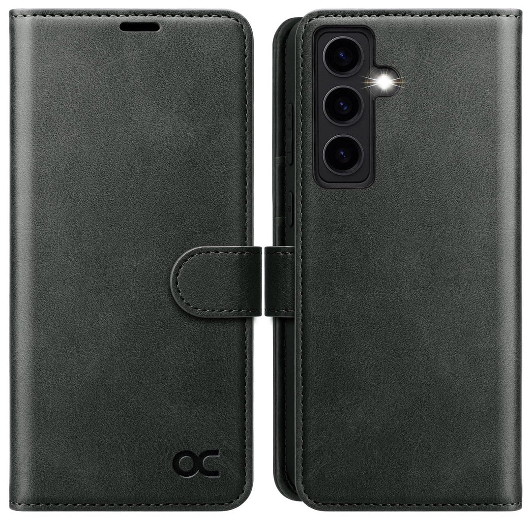 OCASE Handyhülle für Samsung Galaxy S24 5G Hülle Premium Leder Flip Klappbare Klapphülle Stossfeste