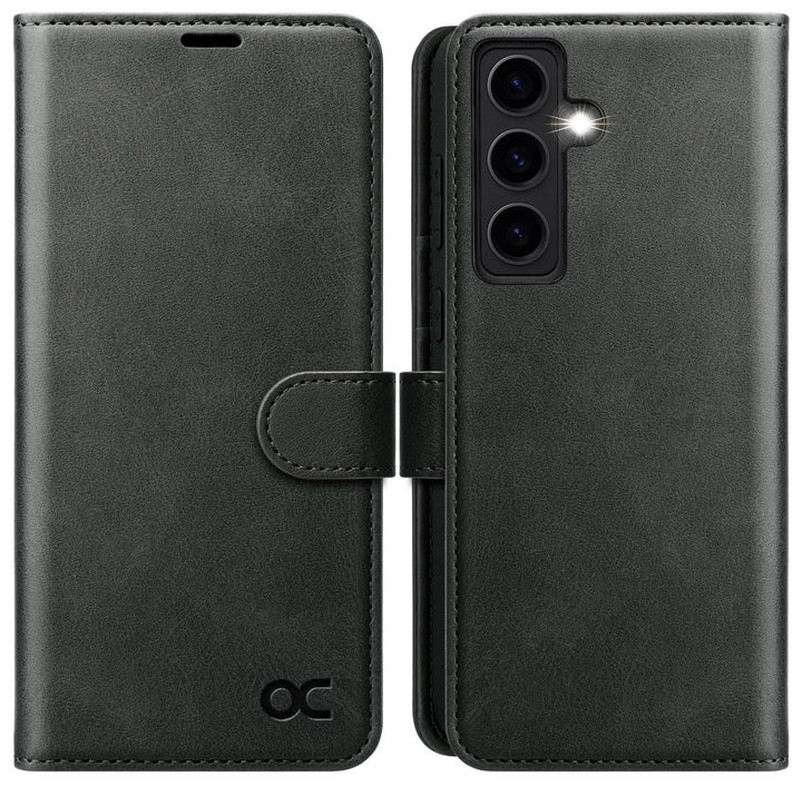 OCASE Handyhülle für Samsung Galaxy S24 5G Hülle Premium Leder Flip Klappbare Klapphülle Stossfeste