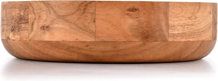 Kaizen Casa Runde Servierschale aus Holz für Obst, Dessertplatte, Tablett, Küche, Esszimmer, Obst, D