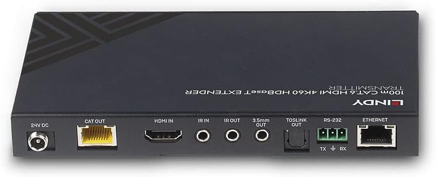 LINDY 38341 100m Cat.6 HDBaseT Extender-Transmitter, HDMI 4K60, Audio, IR & RS-232
