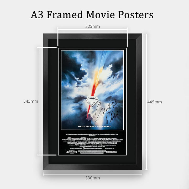HWC Trading Superman A3 Gerahmte Signiert Gedruckt Autogramme Bild Druck-Fotoanzeige Geschenk Für Ch