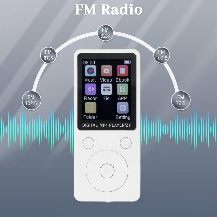 MP3-Player mit Bluetooth 5.0, 1,8-Zoll-Farbbildschirm, Tragbarer Musik-Player, HiFi-Sound-Musik-Play