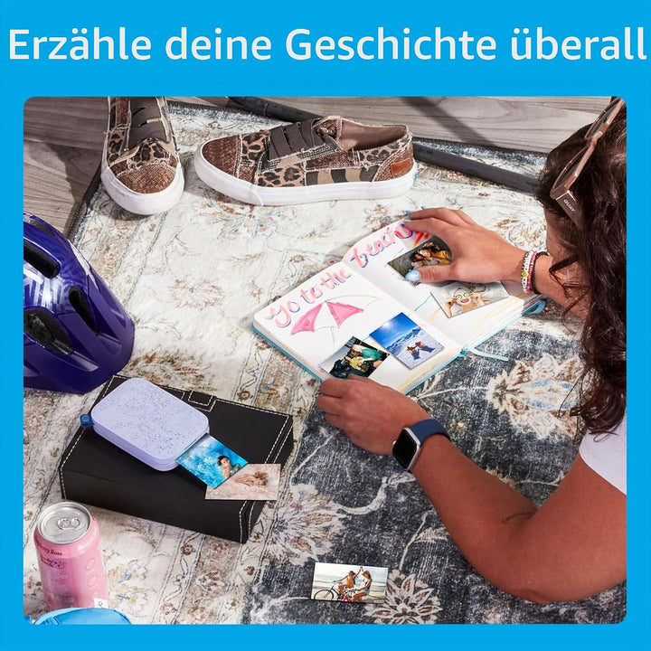 HP Sprocket Portable 2x3 Zoll Sofortbilddrucker (Lila) Zink-Papierbündel, Lila
