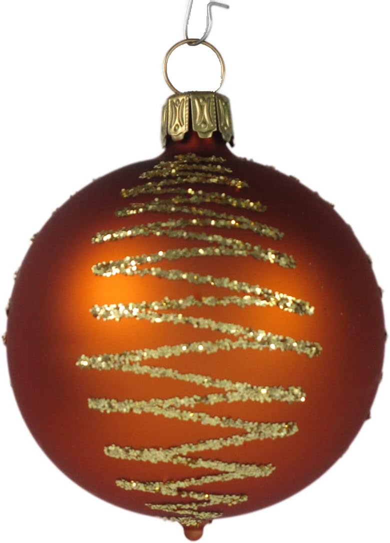 Thüringer Christbaumschmuck Exclusiv Gold braun Kupfer 8cm Handarbeit Germany 12er Set
