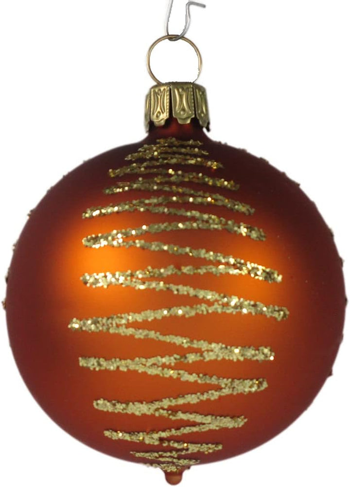 Thüringer Christbaumschmuck Exclusiv Gold braun Kupfer 8cm Handarbeit Germany 12er Set