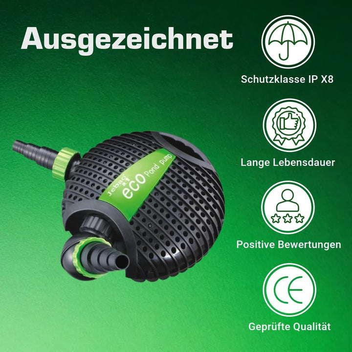 Jebao Teichpumpe Eco ATP18000 Liter Pumpe ECO-Technologie 17500 l/h 230V