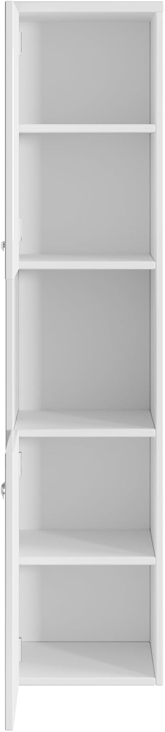 Badezimmer Schrank Montreal 131 cm Hochglanz Weiss Fronten – Regel Schrank Hochschrank Schrank Möbel