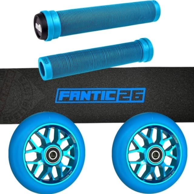 Fantic26 Stunt-Scooter Trick Roller Ersatzteile Bundle I ODI SLX SOft Griffe mit Barends Aqua I F26