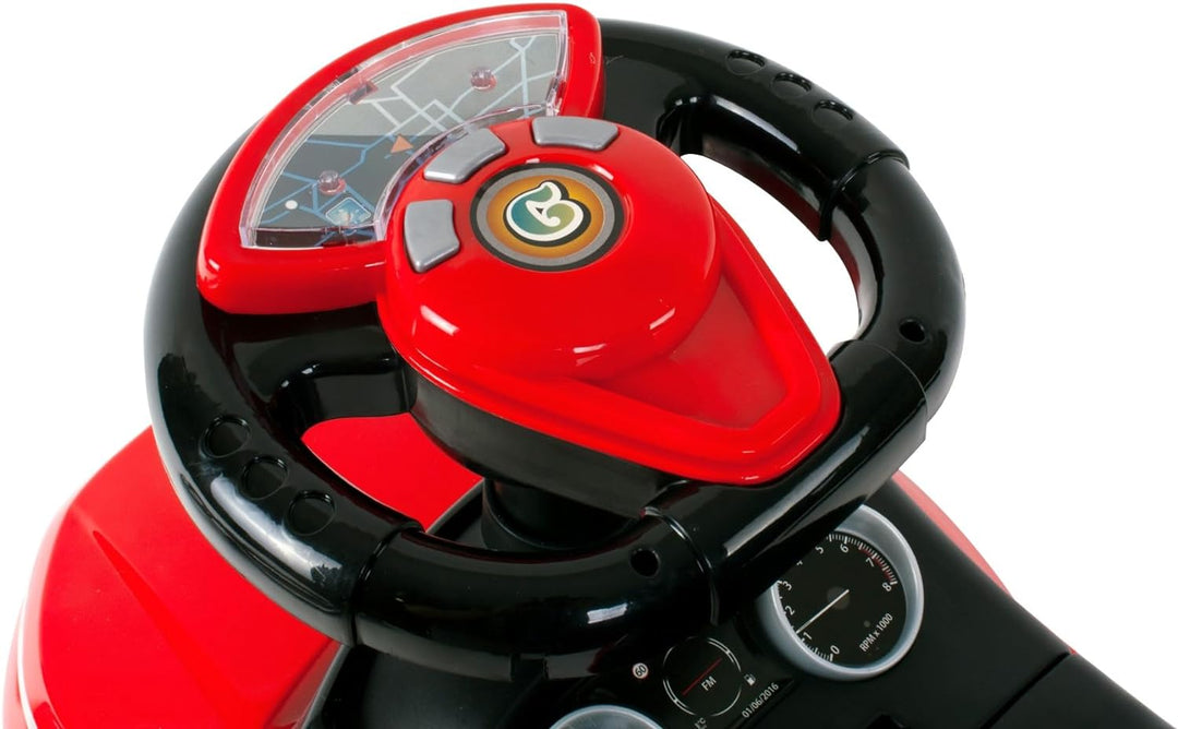 4in1 Kinderauto Rutschauto ab 2 Jahre und Schiebeauto mit Hupe und Musik, Rutschauto mit Stauraum un