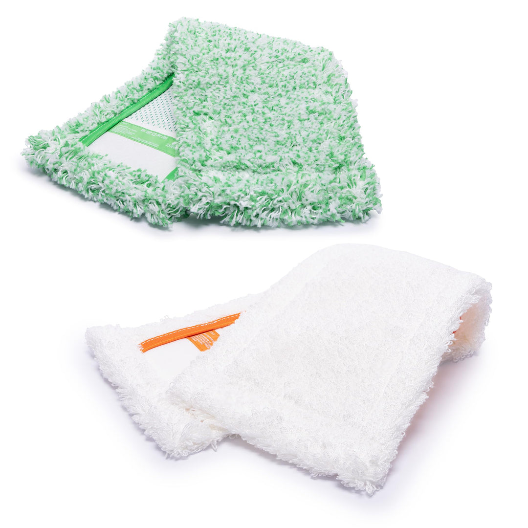 Jemako Bodentuch Set grüne Faser lang und weiss kurze Faser 42cm für glatte und glänzende Böden sowi