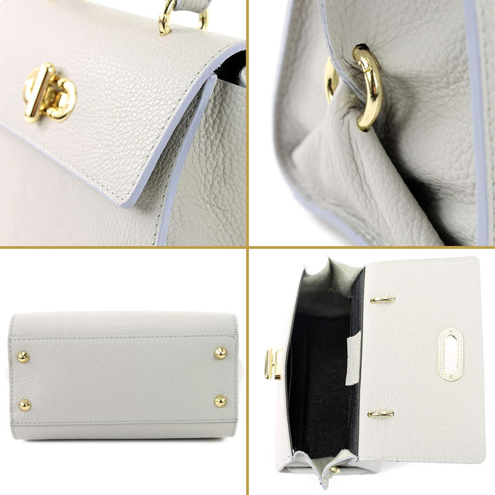 modamoda de - T182 - ital. Damen Henkeltasche Klein Leder Bordeauxrot, Bordeauxrot