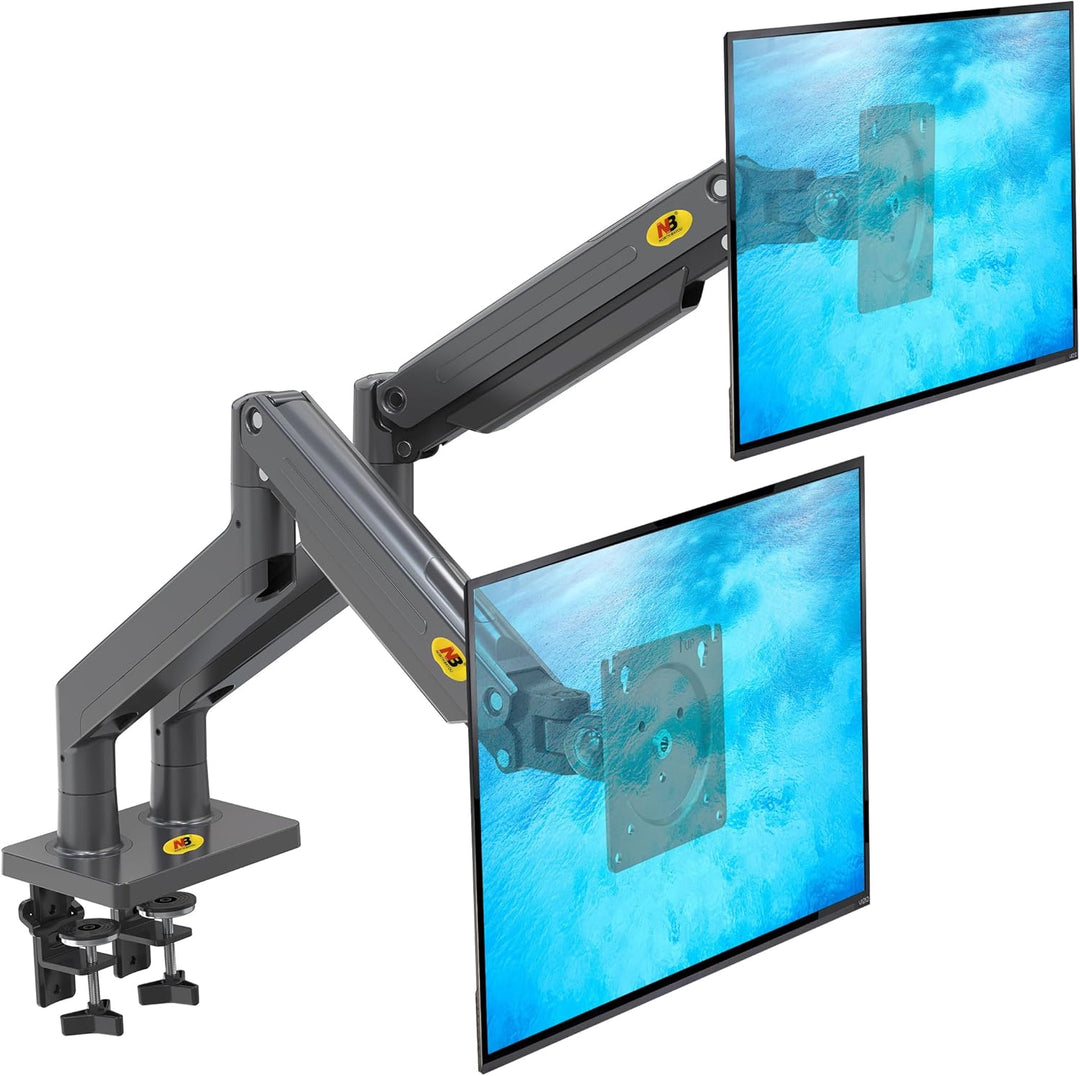 Tischhalterung mit Gasfeder für Zwei 22-32 Zoll LCD-Bildschirme mit VESA max. 100 x 100 mm, bis 15 k
