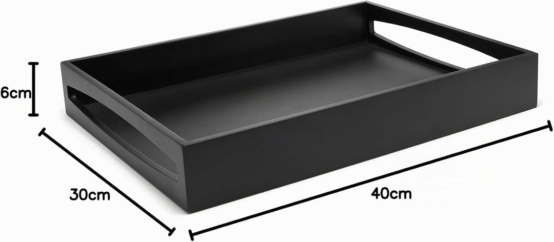 LEOPOLD servir madera negra Tablett Silber 300x400x60
