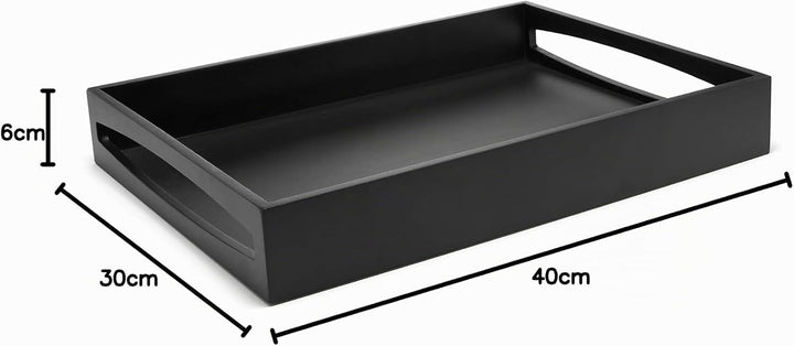LEOPOLD servir madera negra Tablett Silber 300x400x60