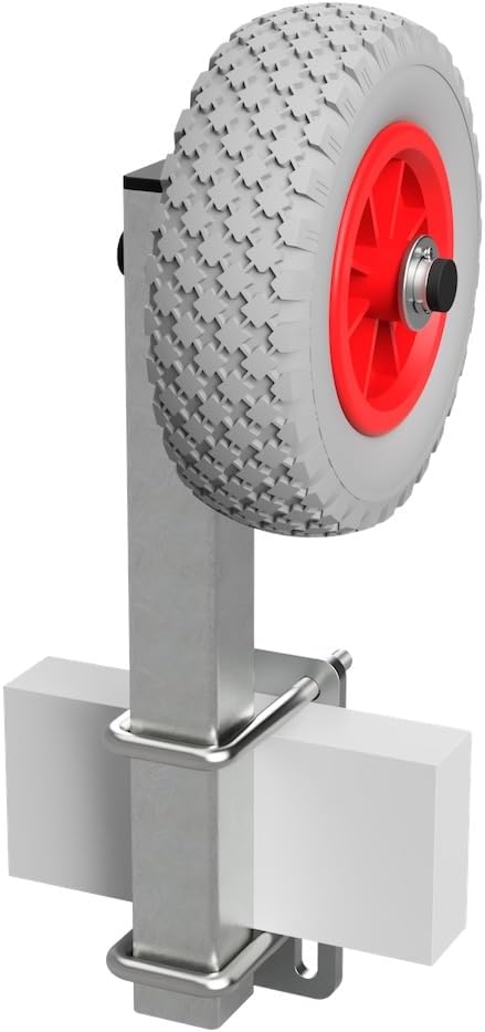 SUPROD 1 Paar Sliprollen mit Stütze, Sliphilfe, Bootstrailer, PU-Reifen, RKSID-200-PU, Ø200 grau/rot