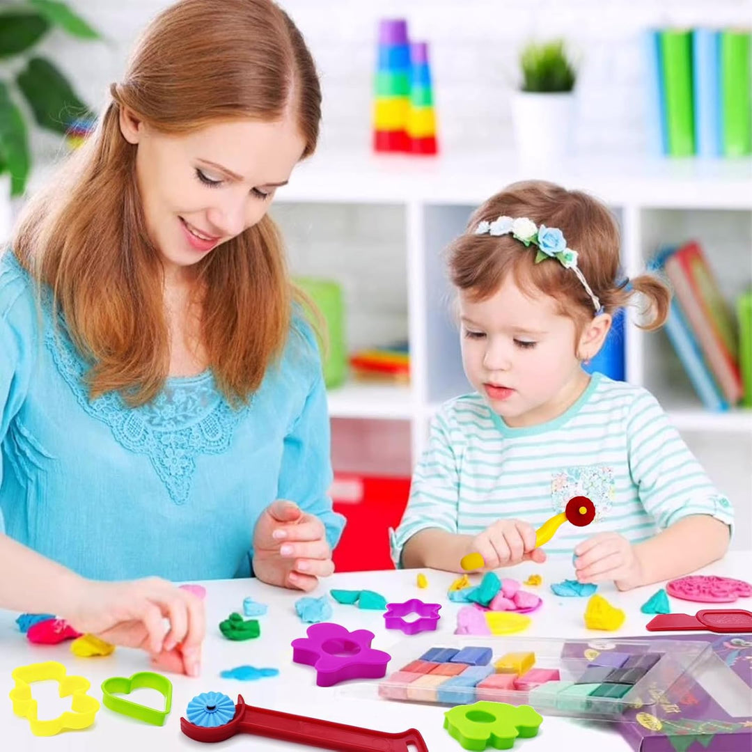 41 Stück Knete Zubehör, Play Doh Knete Set enthält eine Nudelmaschine, Keksausstecher, Küche Spielze