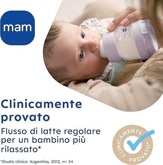 MAM Babyflaschen-Set mit 8 Anti-Kolik-Flaschen, 1 Original Starterschnuller, 1 extra weichem Schnabe