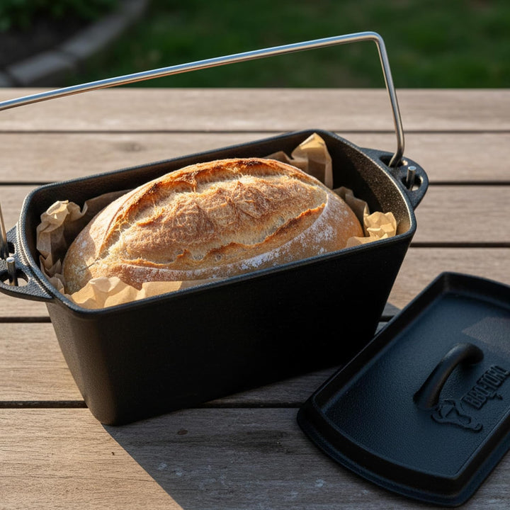 BBQ-Toro Gusseisen Backtopf | 2 Liter - 27 x 12,5 x 15 cm | bereits eingebrannt - pre-Seasoned | Dut