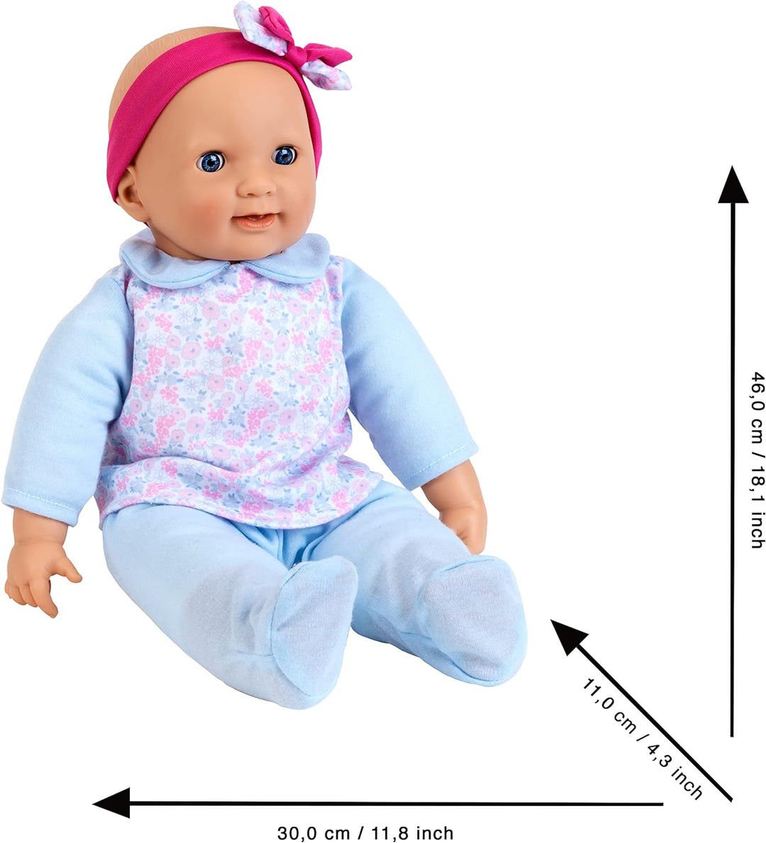 Theo Klein 1717 Baby Coralie interaktive Baby-Puppe | Mit 30 lebensechten Funktionen, Fläschchen und