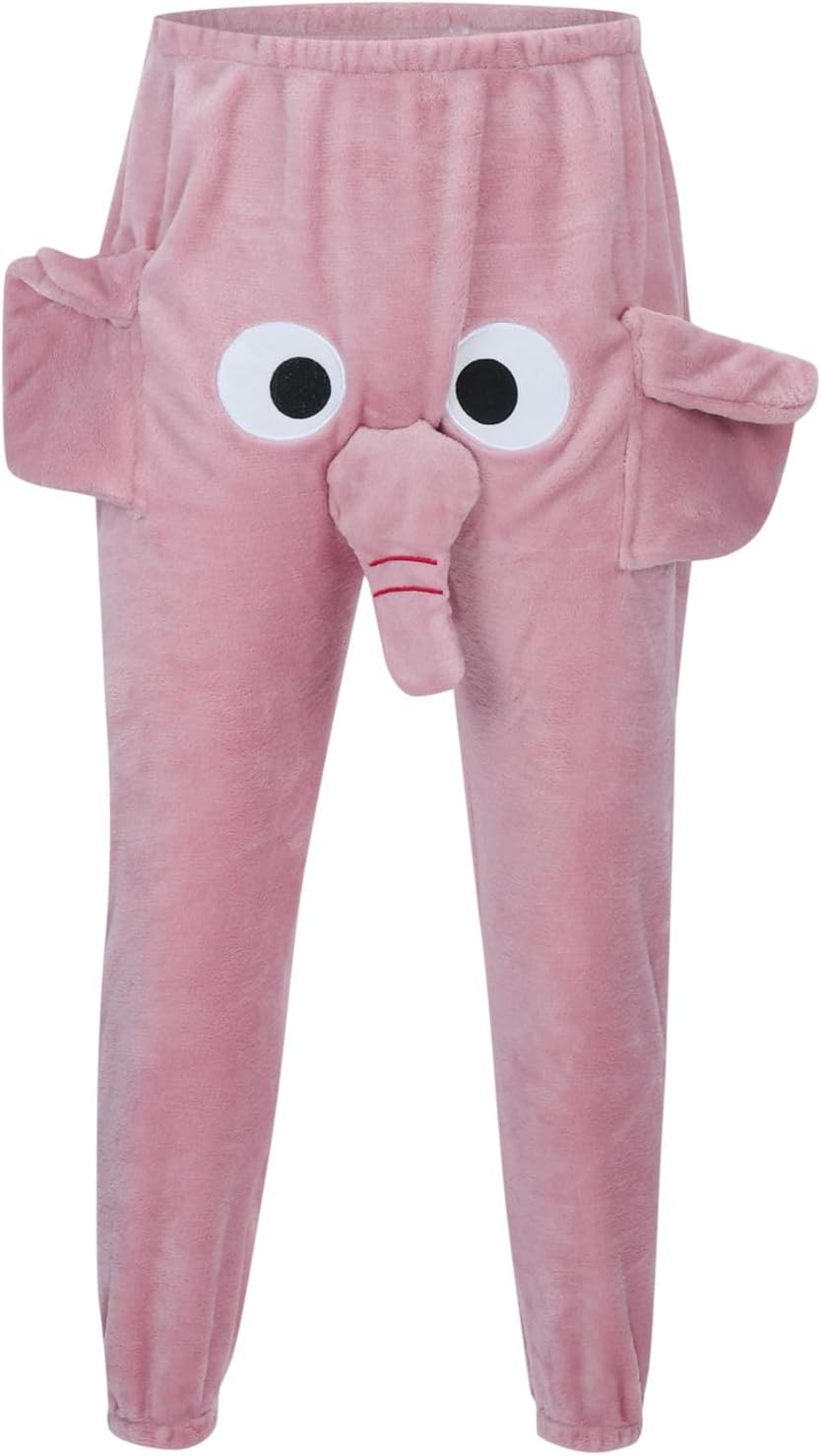 Schlafanzughose Herren Lustig Elefant Pyjamahose Couple Flying Elephant Shorts mit Rüssel Fun Nachtw
