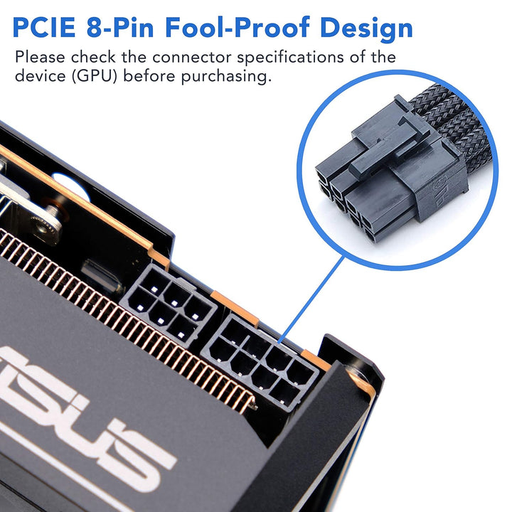 EZDIY-FAB Sleeved Cable -Kabelverlängerung für Stromversorgung mit Combs 24 Pin 8PIN 6PIN 4 + 4 Pin-