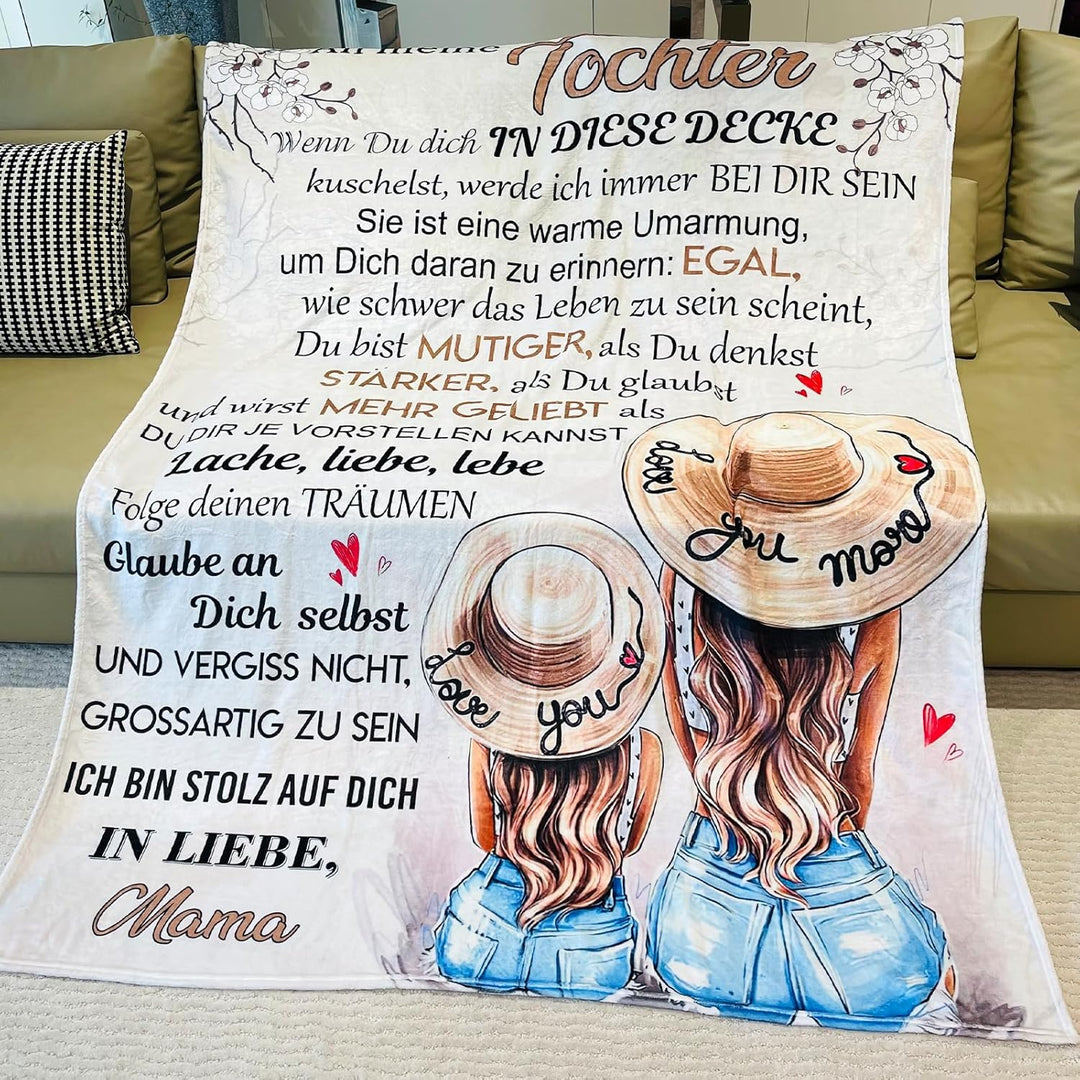 Kuscheldecke für Brief an Meine Tochter, Positive Ermutigung von Mutter zu Tochter, Super weiche Fla