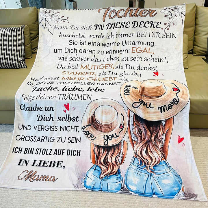 Kuscheldecke für Brief an Meine Tochter, Positive Ermutigung von Mutter zu Tochter, Super weiche Fla
