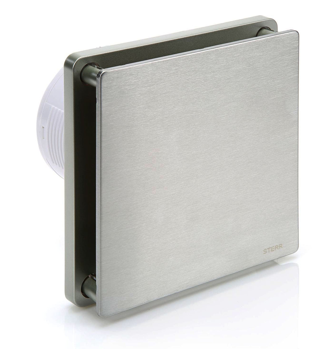 STERR Silber Badezimmerlüfter 100 mm mit TIMER silent badlüfter - Moderner Lüfter ins Badezimmer - B