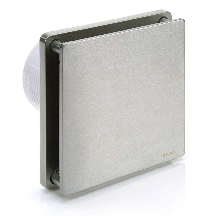 STERR Silber Badezimmerlüfter 100 mm mit TIMER silent badlüfter - Moderner Lüfter ins Badezimmer - B