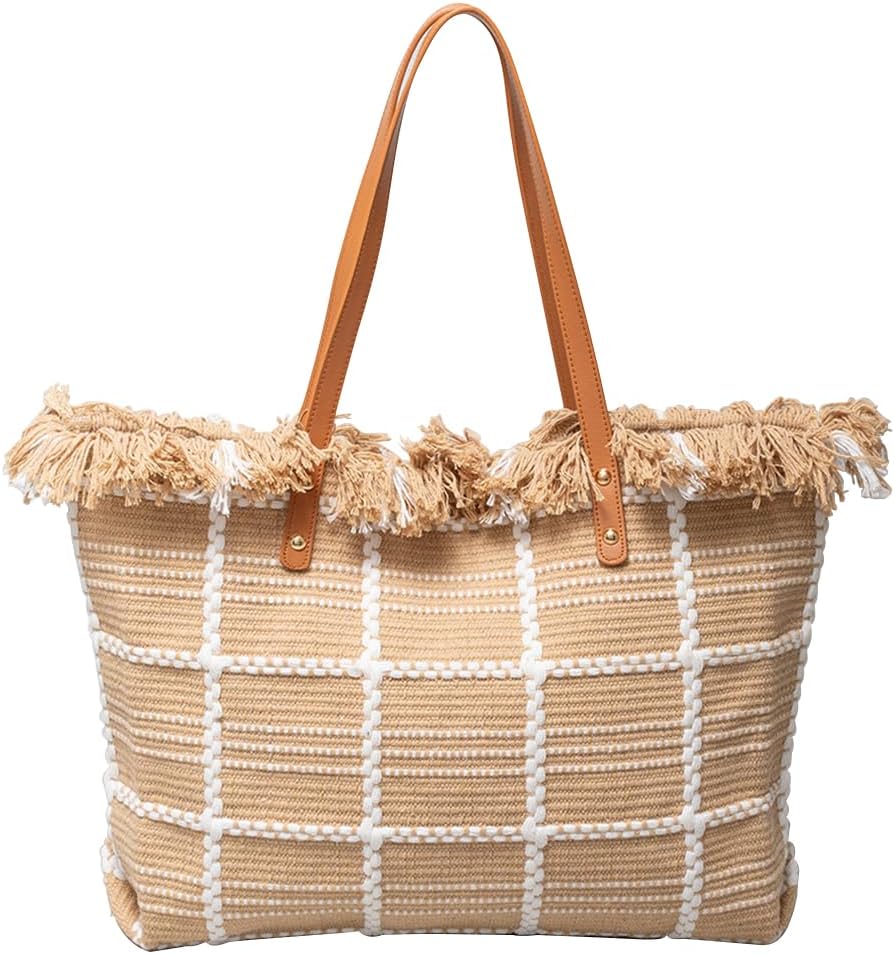 CORIOS Damen Canvas Handtasche Sommer Strand Tasche Grosse Schultertasche Böhmische Tote Beutel Bunt