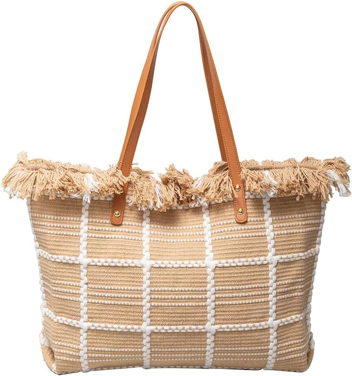 CORIOS Damen Canvas Handtasche Sommer Strand Tasche Grosse Schultertasche Böhmische Tote Beutel Bunt