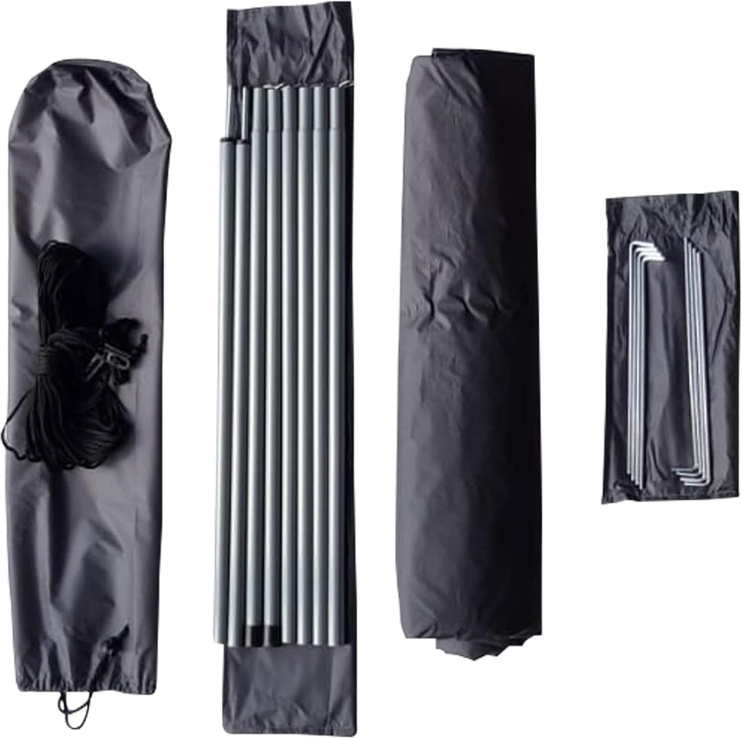 EXPLORER® Sonnensegel 3x4m rechteckig wasserabweisend mit Stangen, Leinen und Heringen Sonnenschutz