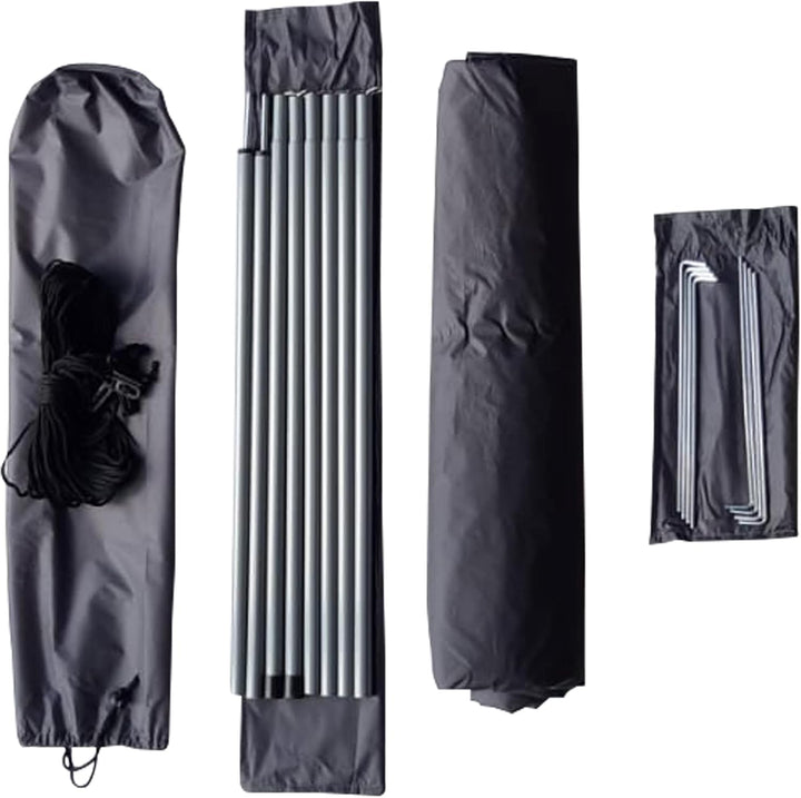EXPLORER® Sonnensegel 3x4m rechteckig wasserabweisend mit Stangen, Leinen und Heringen Sonnenschutz
