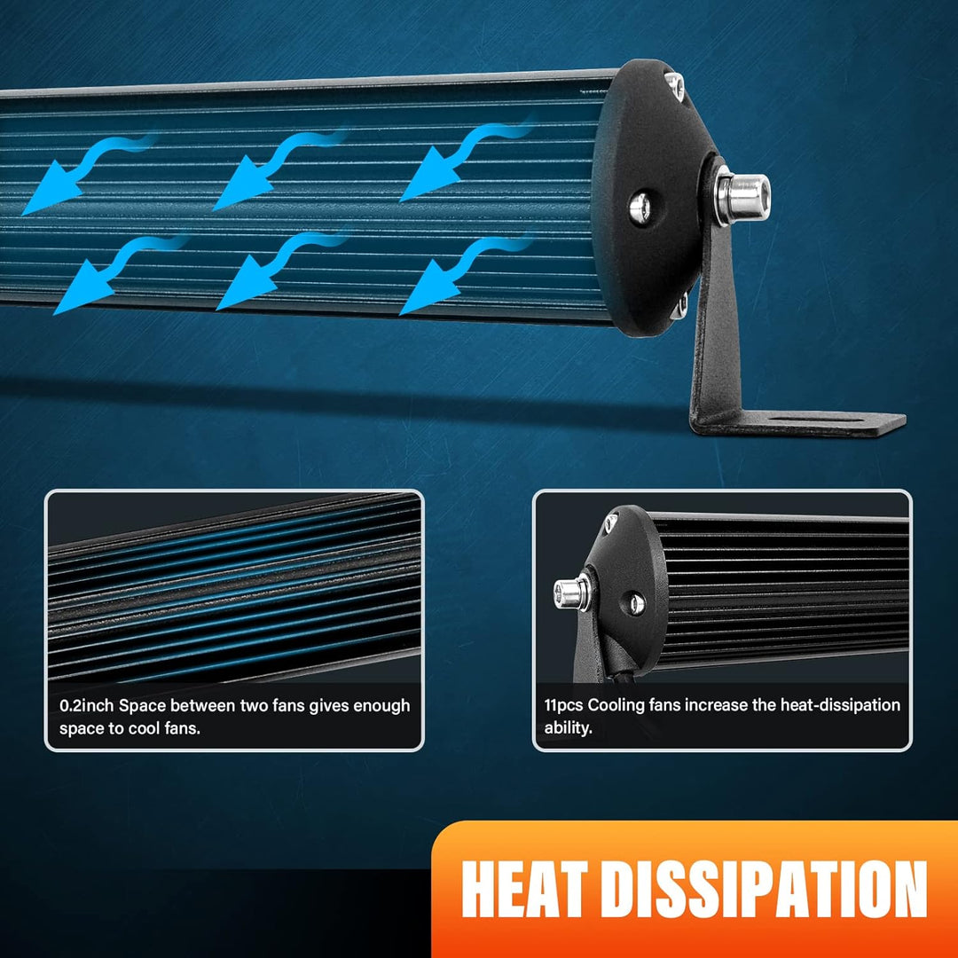 AUXTINGS LED Zusatzscheinwerfer Bar,50 cm 180W Lightbar 12600lm Schlank Einzelreihe LED Arbeitsschei